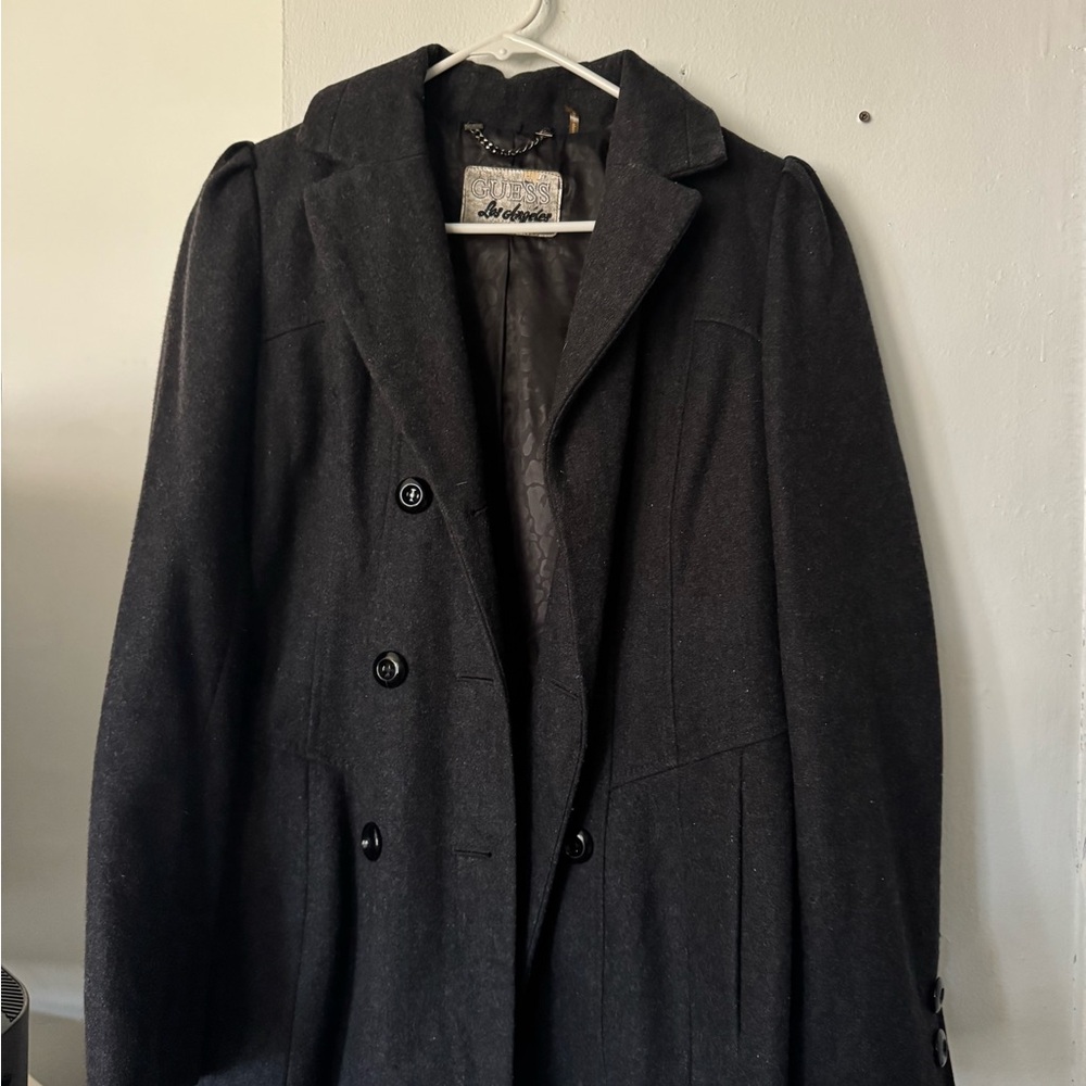 Charcoal Double-Breasted Pea Coat